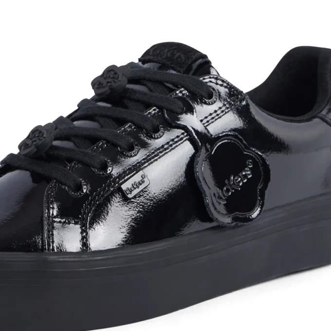 Adult Womens Tovni Stack Lo Flower Patent Leather Black