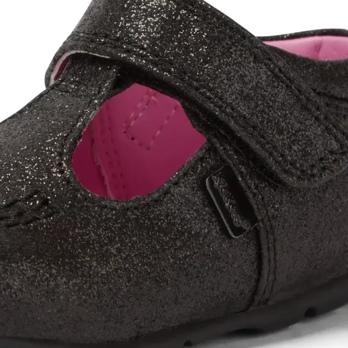 Baby Kick T Glitter Textile Black