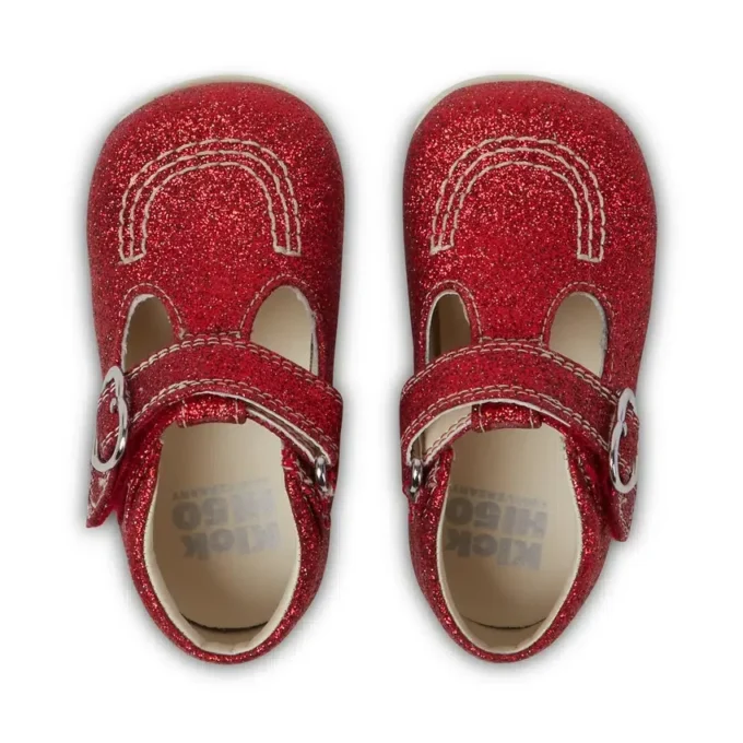 Baby Unisex Kick T Glitter Shoes Red