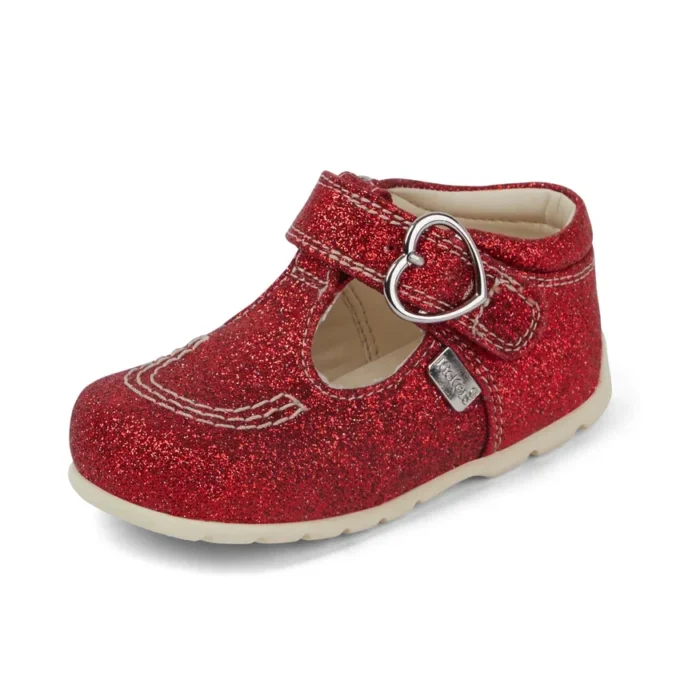Baby Unisex Kick T Glitter Shoes Red