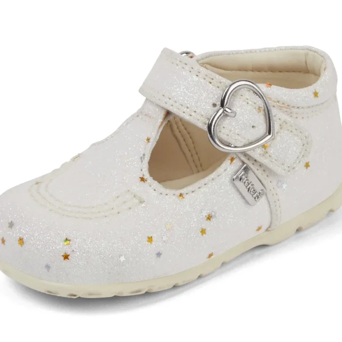 Baby Unisex Kick T Glitter Shoes White