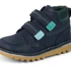Infant Boys Kick Hi Roll ZigZag Boots Leather Navy