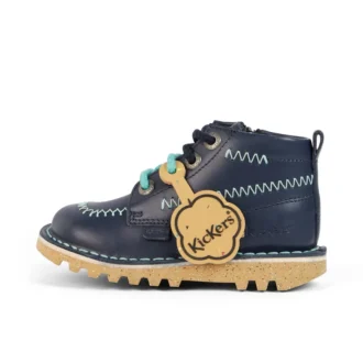 Infant Boys Kick Hi ZigZag Boots Leather Navy