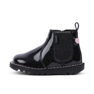 Infant Girl’s Kick Chelsea Galactic Leather Black