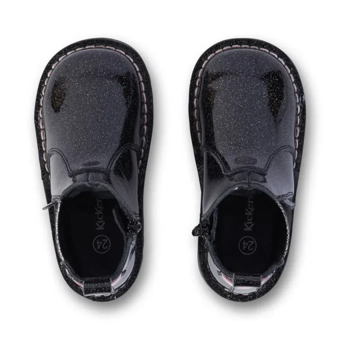 Infant Girl’s Kick Chelsea Galactic Leather Black