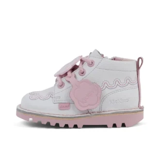 Infant Girl’s Kick Hi Wave Leather White