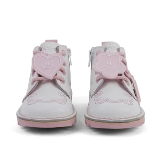 Infant Girl’s Kick Hi Wave Leather White
