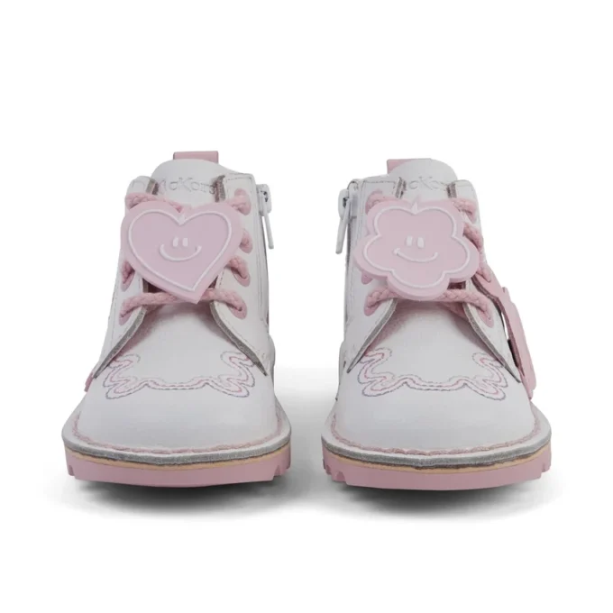 Infant Girl’s Kick Hi Wave Leather White