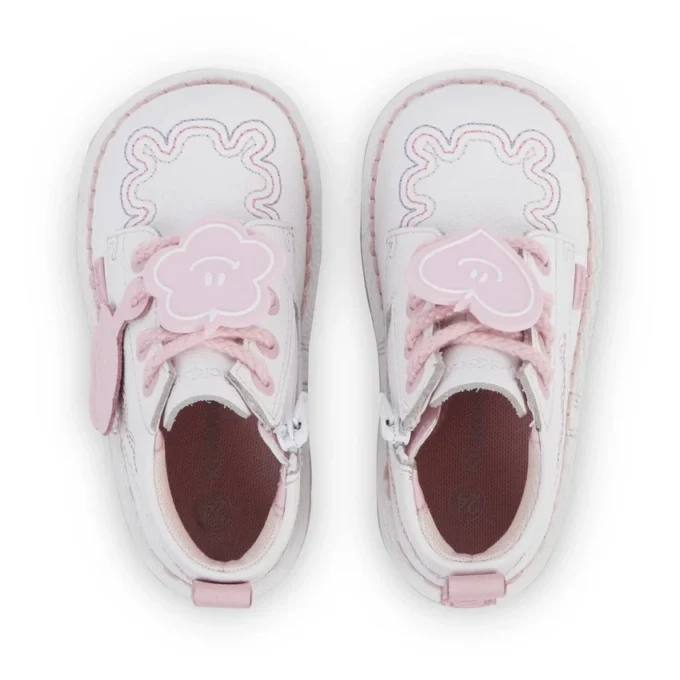 Infant Girl’s Kick Hi Wave Leather White