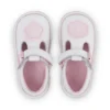 Infant Girl’s T-Bar Wave Leather White
