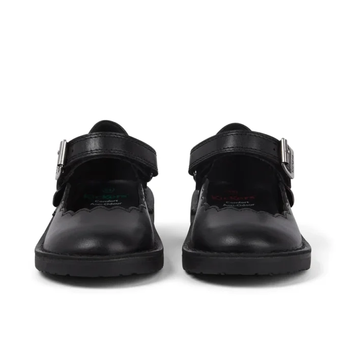 Infant Girls Adlar MJ Scallop Leather Black