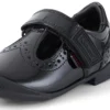 Infant Girls Bridie Brogue T-Vel Patent Leather Black