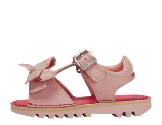 Infant Girls Kick Bow Sandals Leather Pink