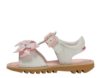 Infant Girls Kick Bow Sandals Leather White