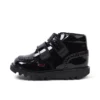Infant Girls Kick Hi Vel Brogue Patent Leather Black