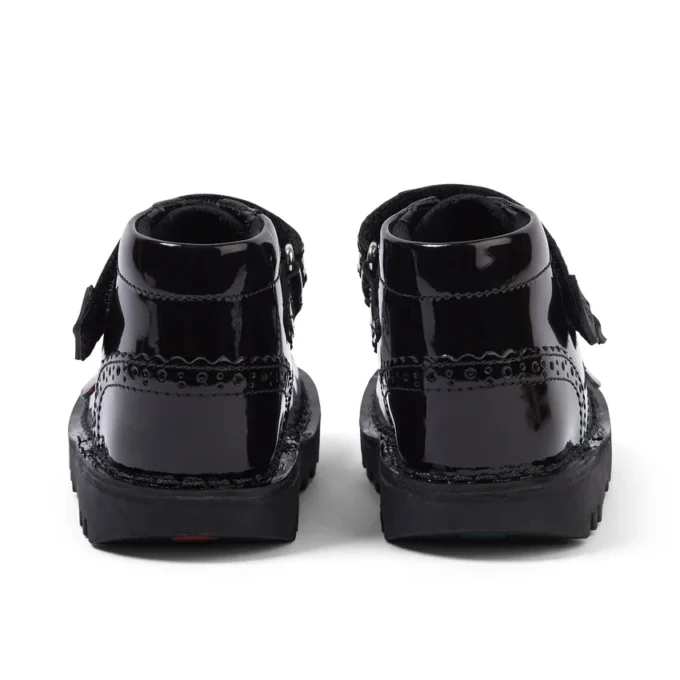 Infant Girls Kick Hi Vel Brogue Patent Leather Black