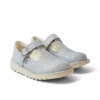 Infant Girls Kick T Bar Glitter Cosmic Textile Silver
