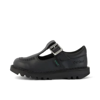 Infant Girls Kick T Bar Leather Alternative Black