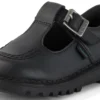 Infant Girls Kick T Bar Leather Alternative Black