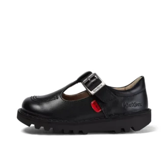 Infant Girls Kick T Bar Leather Black