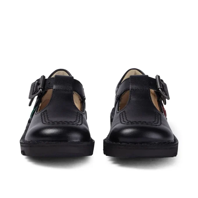 Infant Girls Kick T Bar Leather Black