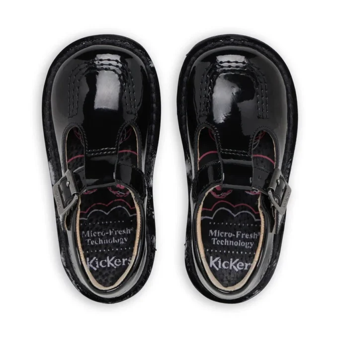 Infant Girls Kick T-Bar Patent Leather Black