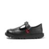 Infant Girls Kick T Bar Vel Leather Black