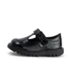 Infant Girls Kick T Bar Vel Patent Leather Black