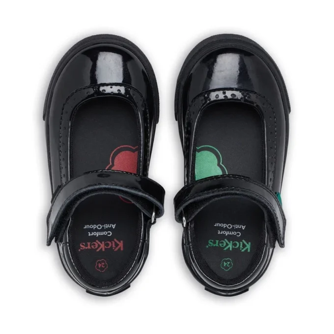 Infant Girls Tovni Brogue MJ Patent Leather Black