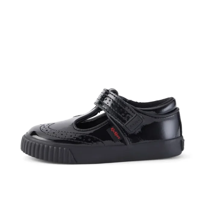 Infant Girls Tovni Brogue T-Bar Patent Leather Black