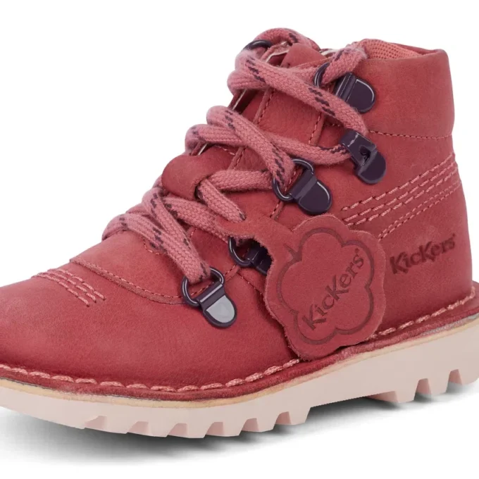 Infant Unisex Kick Hi Explore Leather Pink