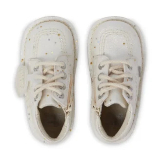 Infant Unisex Kick Hi Glitter Boots White