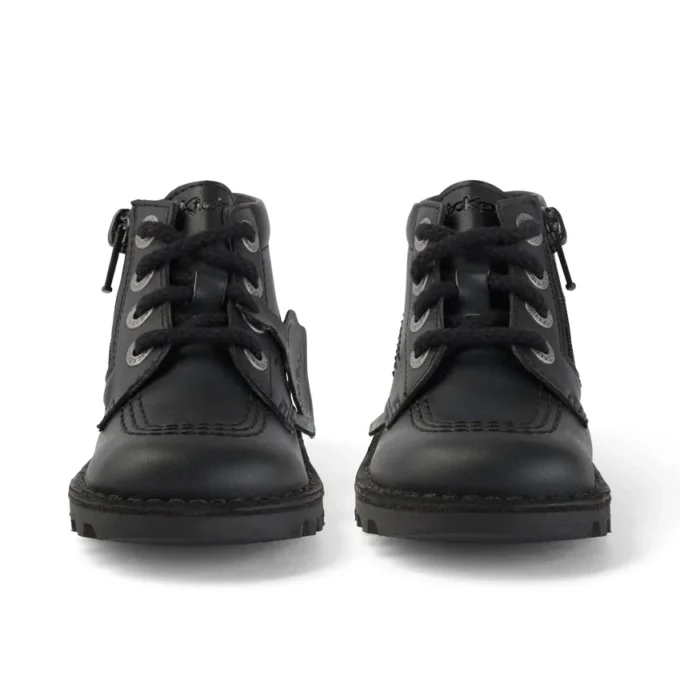 Infant Unisex Kick Hi Zip Leather Alternative Black