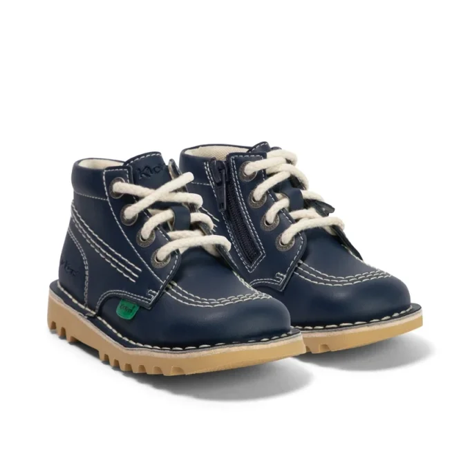 Infant Unisex Kick Hi Zip Leather Alternative Navy