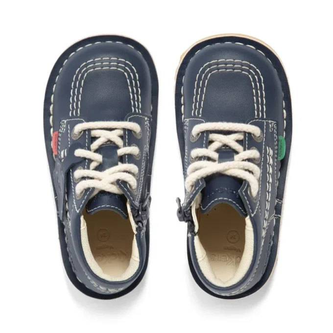 Infant Unisex Kick Hi Zip Leather Alternative Navy