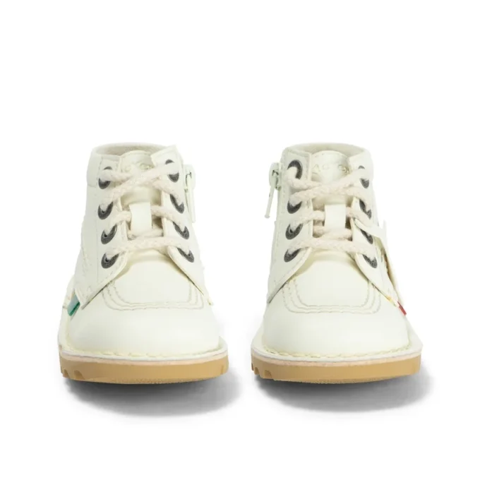 Infant Unisex Kick Hi Zip Leather Alternative White