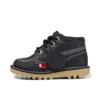 Infant Unisex Kick Hi Zip Leather Black/White