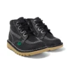 Infant Unisex Kick Hi Zip Leather Black/White