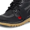 Infant Unisex Kick Hi Zip Leather Black/White