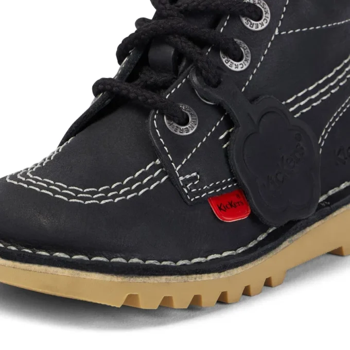 Infant Unisex Kick Hi Zip Leather Black/White