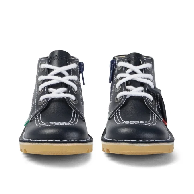 Infant Unisex Kick Hi Zip Leather Navy