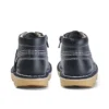 Infant Unisex Kick Hi Zip Leather Navy