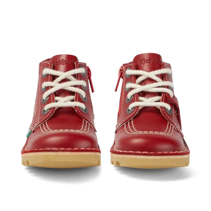 Infant Unisex Kick Hi Zip Leather Red