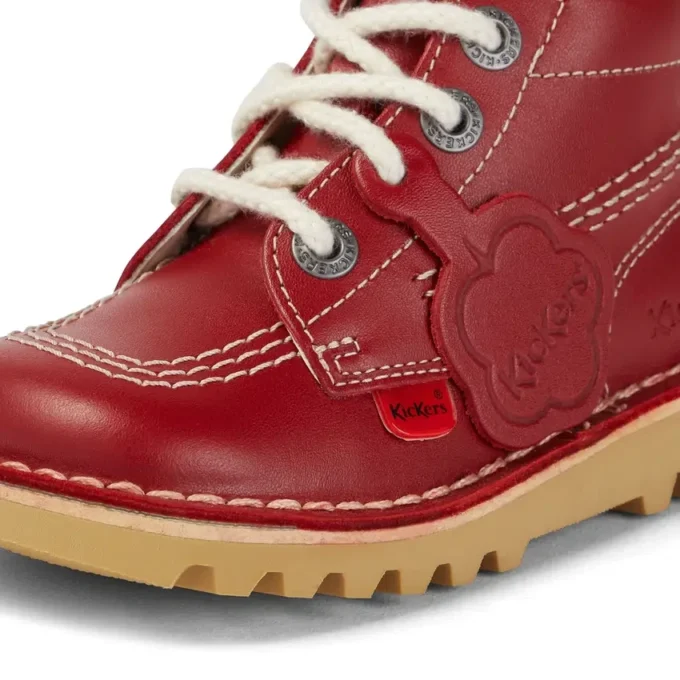 Infant Unisex Kick Hi Zip Leather Red