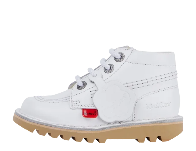 Infant Unisex Kick Hi Zip Leather White