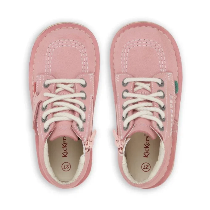 Infant Unisex Kick Hi Zip Nubuck Light pink