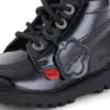 Infant Unisex Kick Hi Zip Patent Leather Black