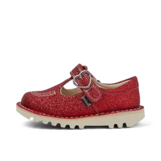 Infant Unisex Kick T-Bar Glitter Shoes Red
