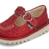 Infant Unisex Kick T-Bar Glitter Shoes Red
