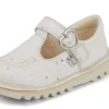 Infant Unisex Kick T-Bar Glitter Shoes White